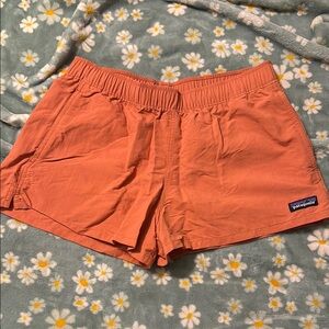 Patagonia Orange Athletic Shorts Lightweight Elastic Waist